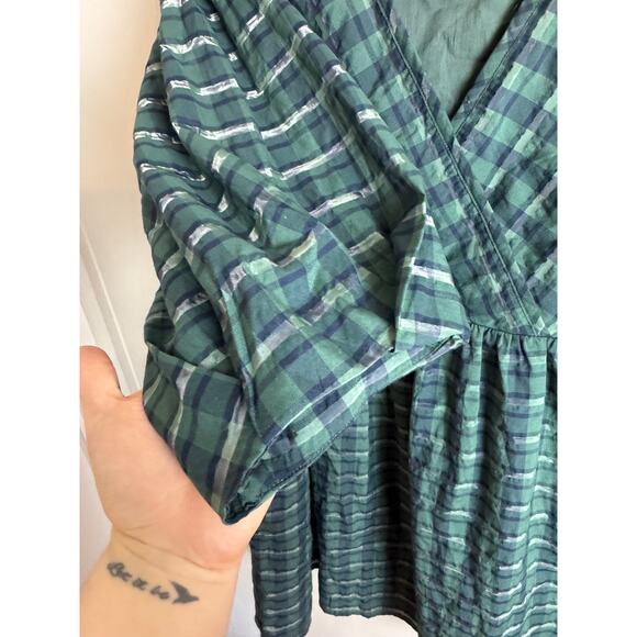 Madewell Green Plaid Mini Dress - Picture 5 of 11